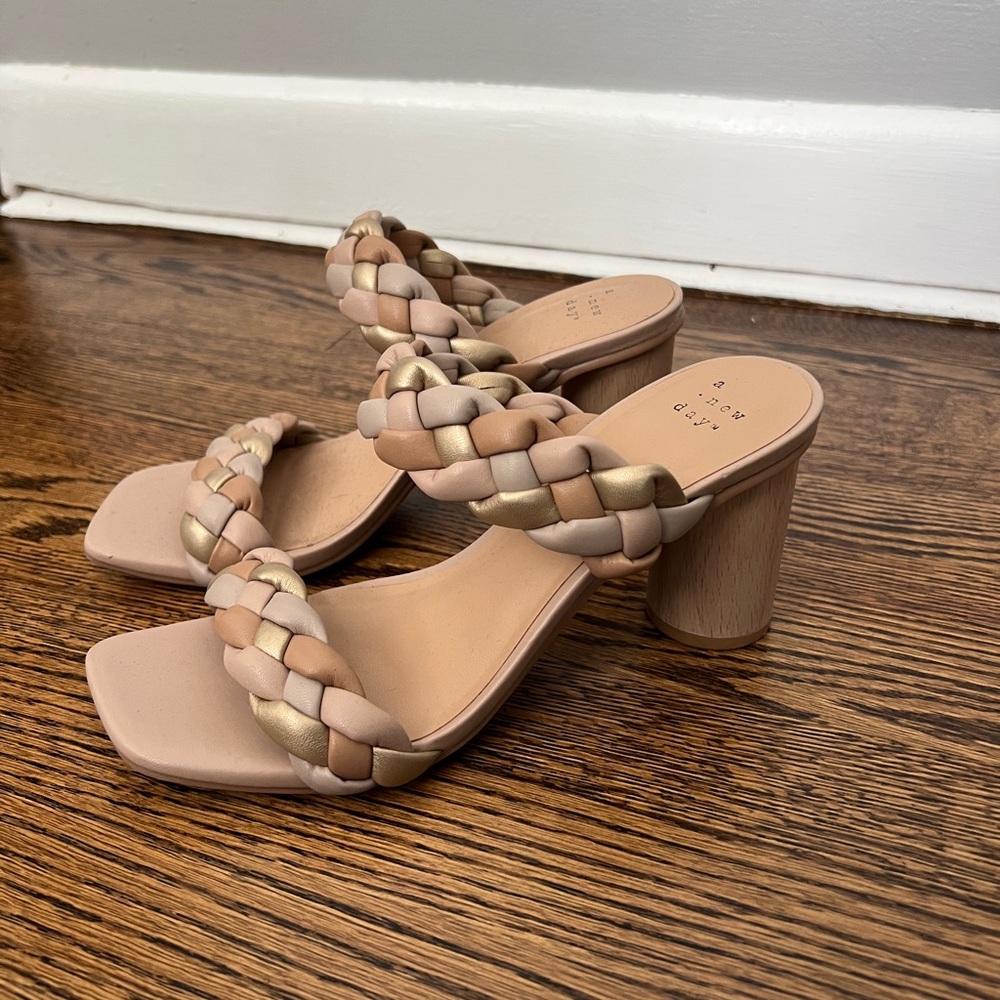 Neutral & metallic heel sandals